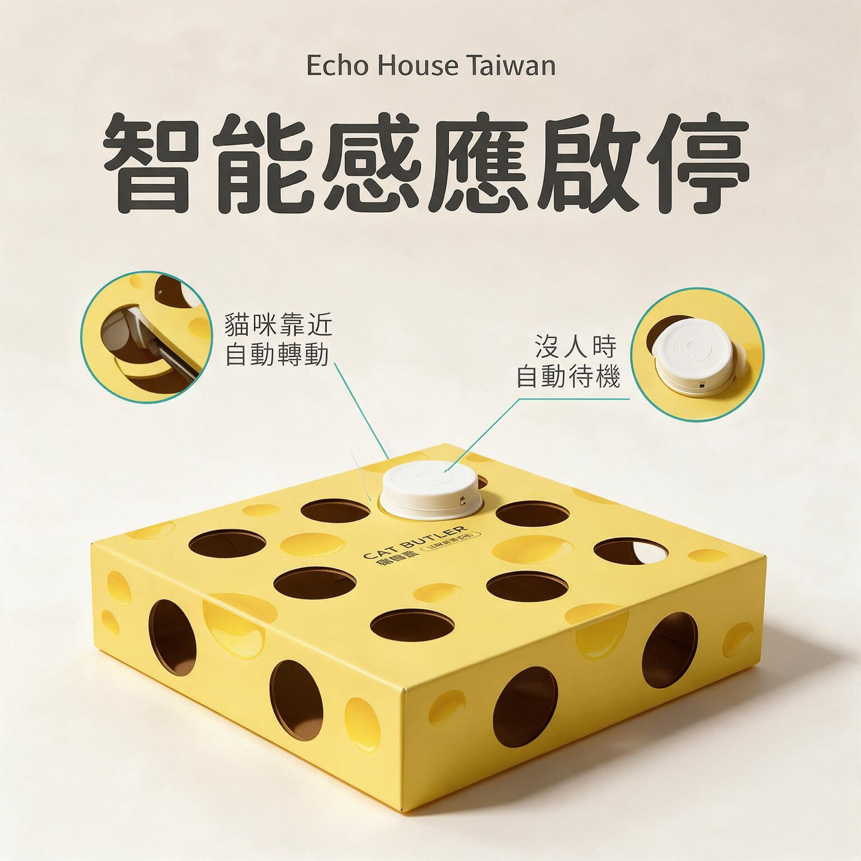 智能奶酪盒逗貓玩具：產品細節