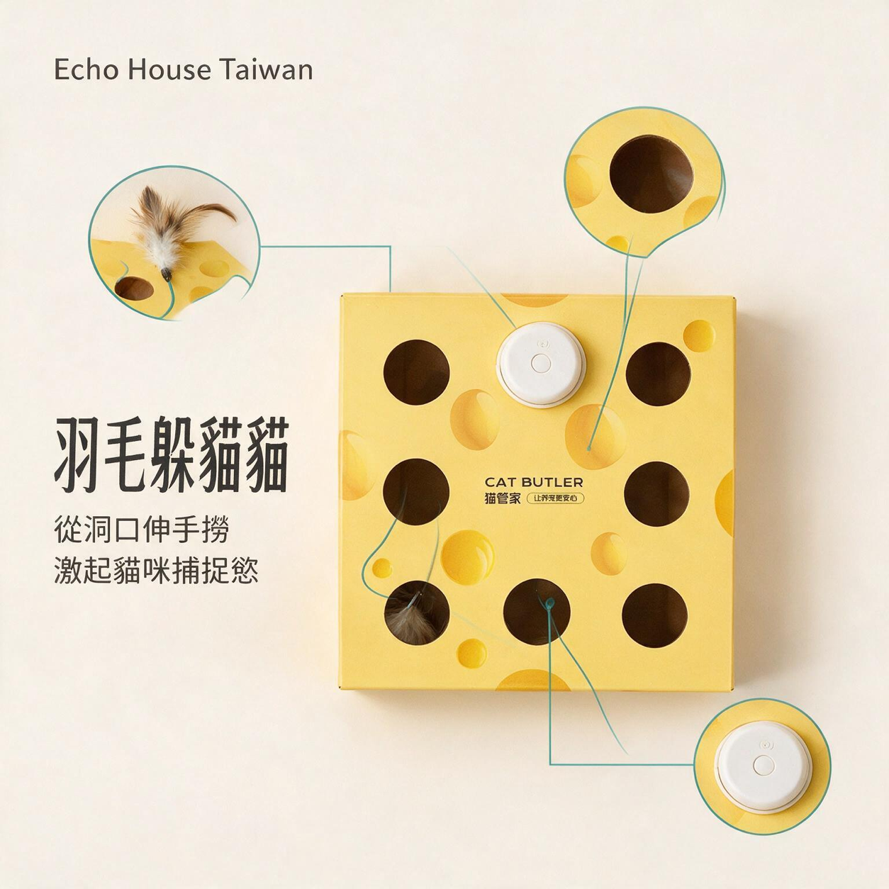 智能奶酪盒逗貓玩具：更多細節